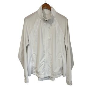 Athleta Womens Run With It Jacket  Size Large White Full Zip Activewear